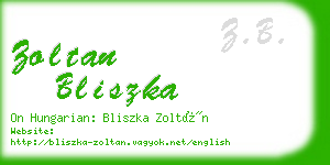 zoltan bliszka business card